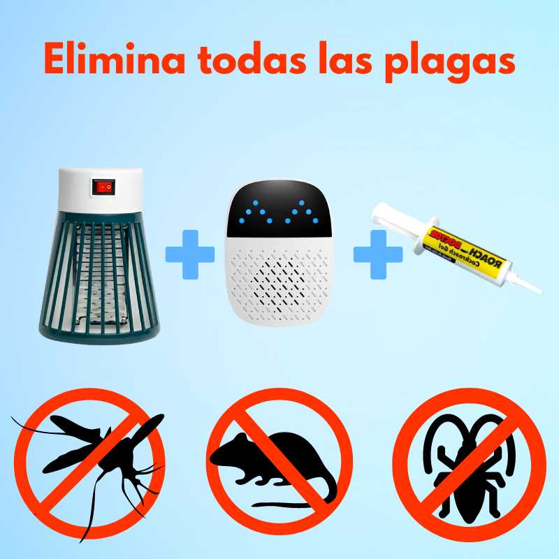 PlagaFree Pro® - Lampara UV + Repelente Ultrasonico + Exterminador de cucarachas