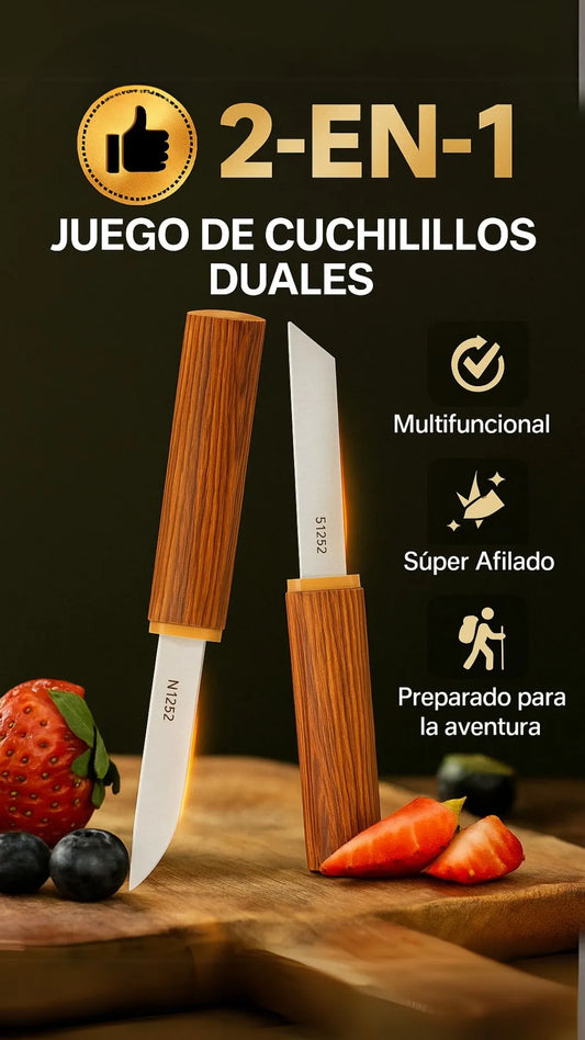 Juego de cuchillos dobles 2 en 1