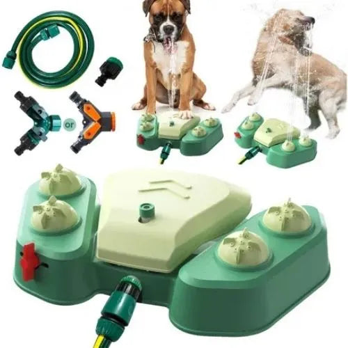 Aspersor de agua portátil para mascotas con manguera