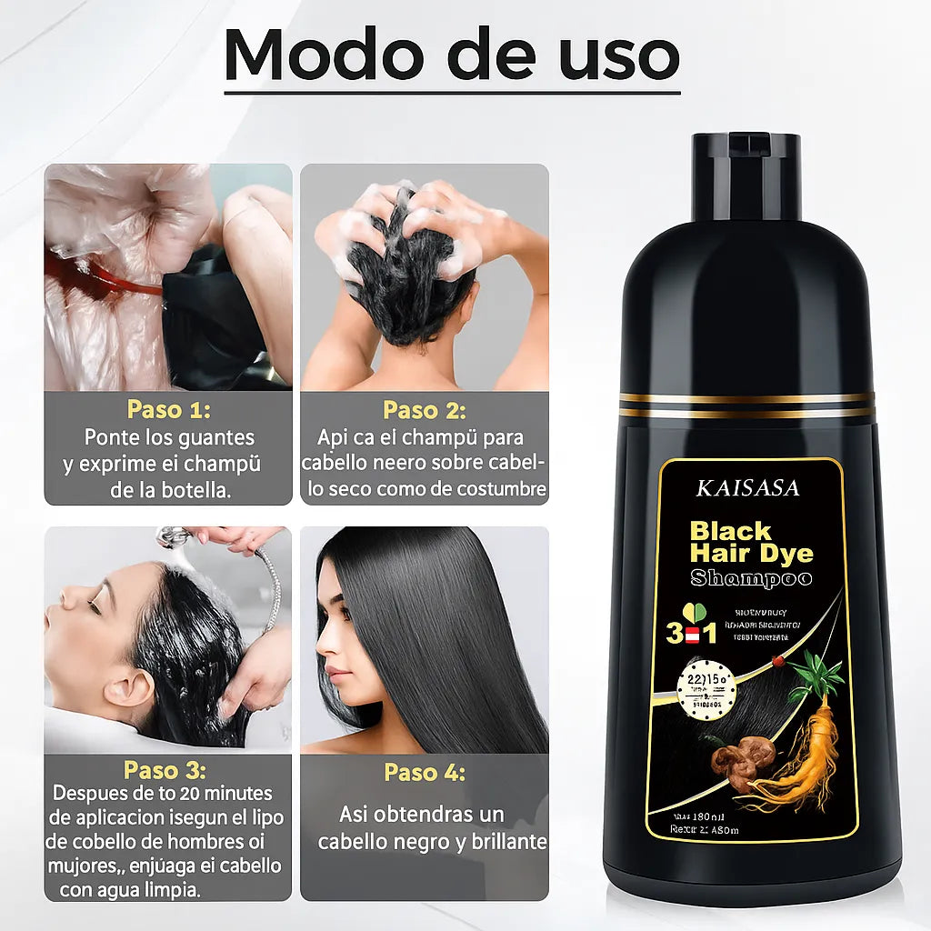 Champú 3 en 1 que cubre canas y nutre tu cabello