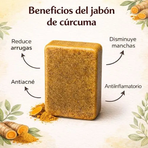 Jabón natural para aclarar manchas, reducir acné y unificar tono