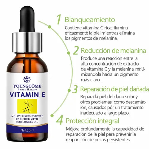 Esencia Reparadora Antiedad (Vitamina E) - Reduce Arrugas, Manchas y Ojeras