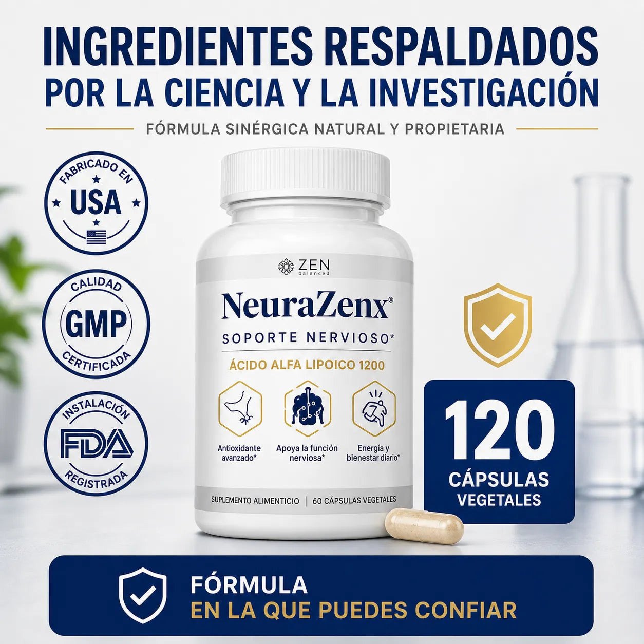 Recupera la sensación de tus pies y manos en 21 días (o menos) sin quimicos ni efectos secundarios (120 cápsulas)