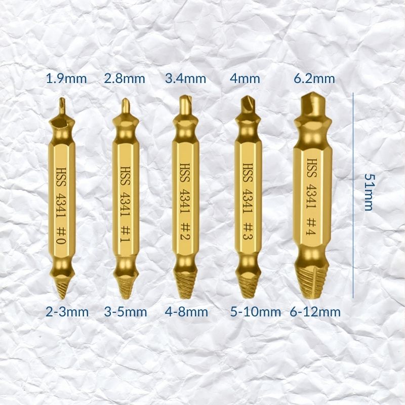 ExtractorPlus®: Solución Inmediata a Tornillos Dañados (5 Pcs)