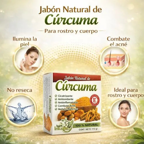 Jabón natural para aclarar manchas, reducir acné y unificar tono