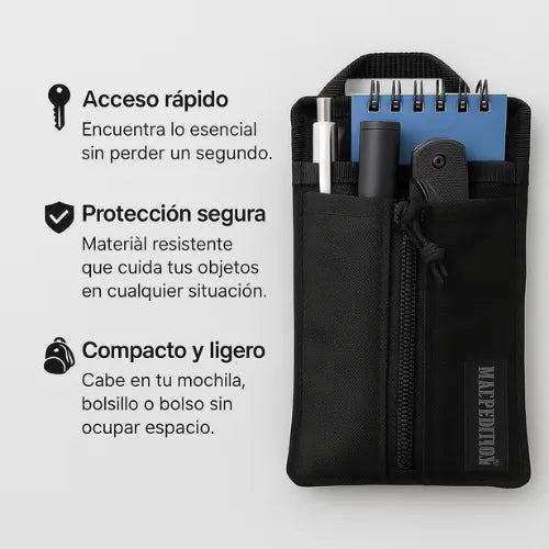 Organizador de bolsillo seguridad portátil en tu mano.