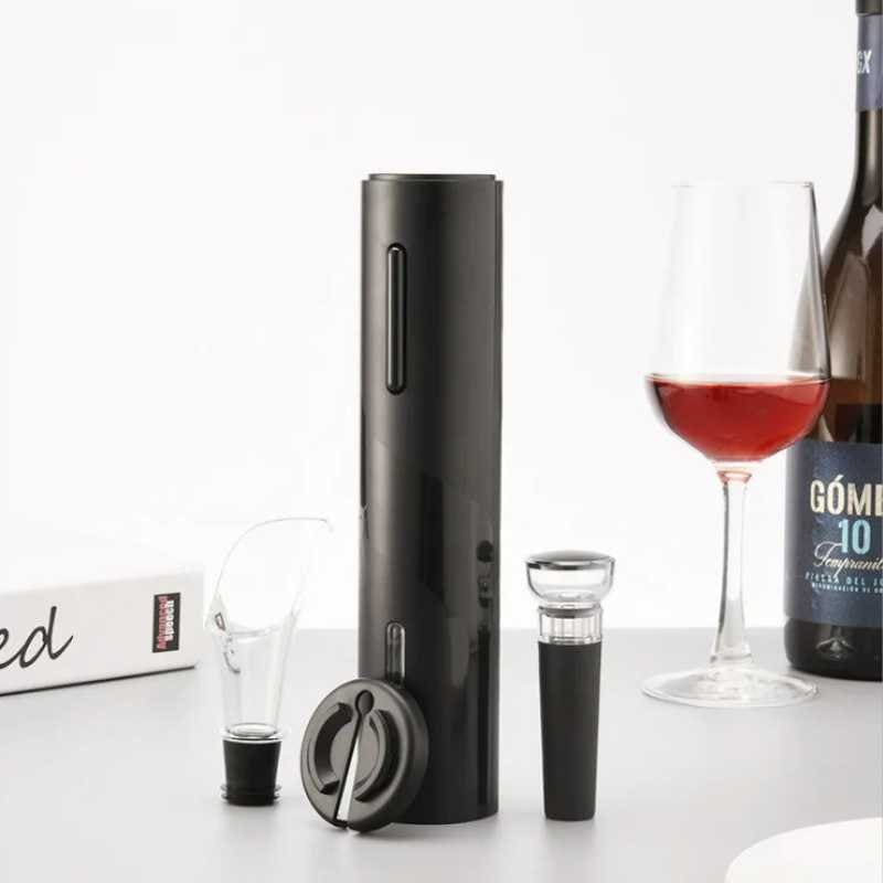 KIT DE VINO PREMIUM - (SACA CORCHO ELECTRICO + TAPON + PICO)