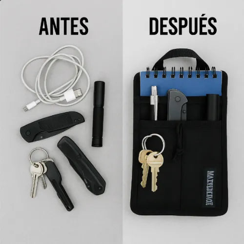 Organizador de bolsillo seguridad portátil en tu mano.