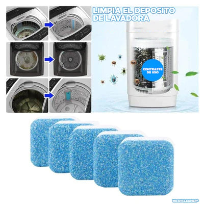 Wash Cleaner: Pastillas limpiadoras de lavadoras (12 Unidades)