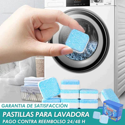 Wash Cleaner: Pastillas limpiadoras de lavadoras (12 Unidades)