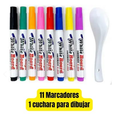 Marcadores para dibujos flotantes (11 MARCADORES + 1 CUCHARA PARA DIBUJAR)