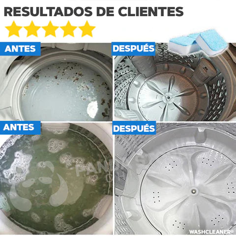Wash Cleaner: Pastillas limpiadoras de lavadoras (12 Unidades)