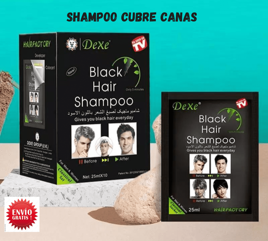 Shampoo Cubre Canas Negro X 10 Sobres